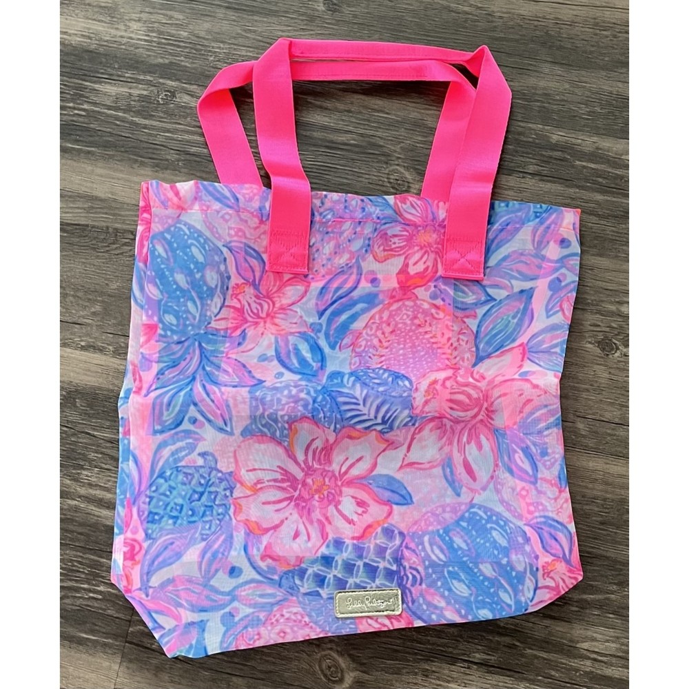 **New**Lilly Pulitzer Sheer Tote; Snapping Turtle Design